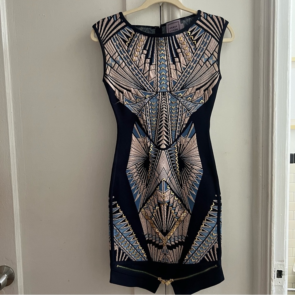 Herve Leger Printed Mini Dress - XS